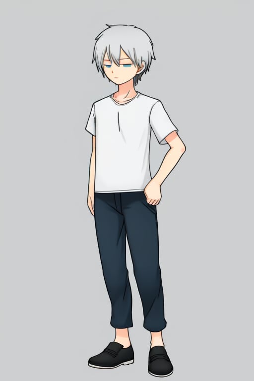 Anime 2D character sheet of a boy,  full-body front-facing pose,  wearing a casual shirt by Sasori Fanlatin on Tensor.Art