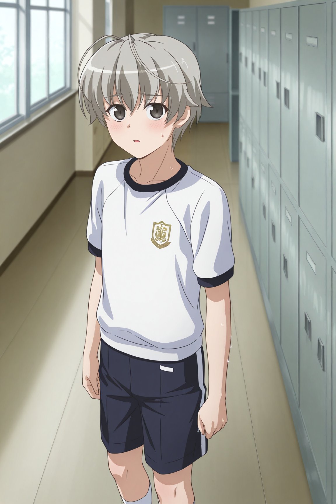 haruka kasugano,  grey hair,  grey eyes by 25kkai on Tensor.Art