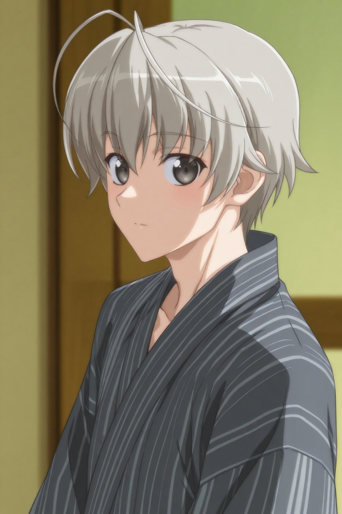 haruka kasugano,  grey hair,  grey eyes by 25kkai on Tensor.Art