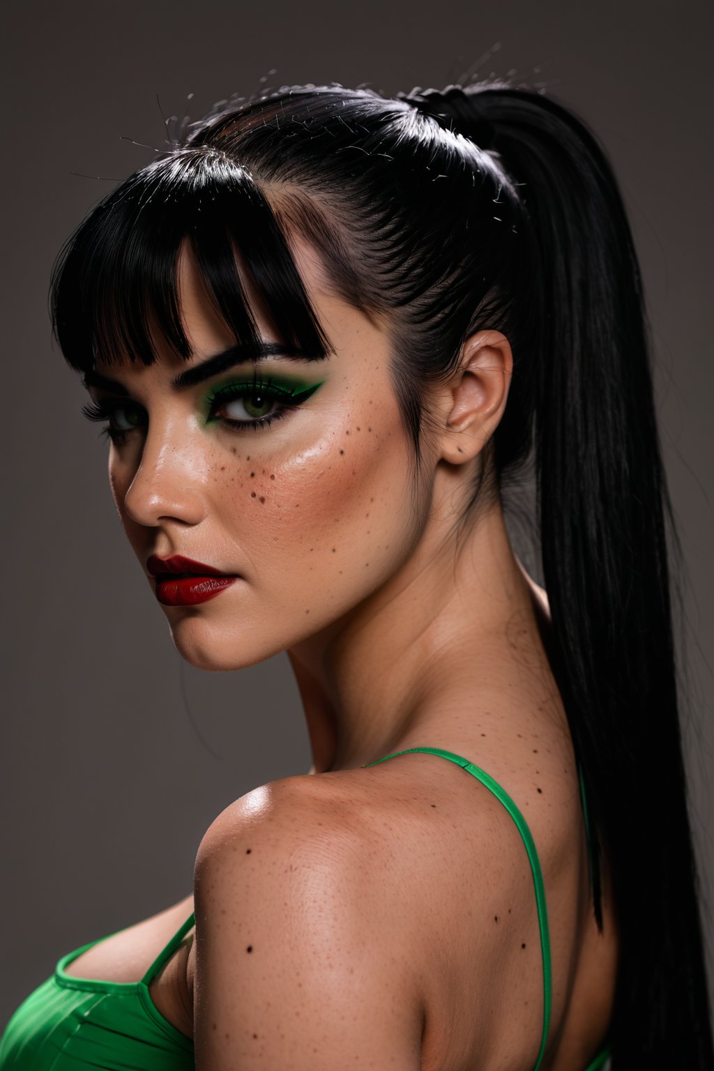 frontal side view photo of Maite Perroni,  36 years old,  punchline cosplay by MP on Tensor.Art