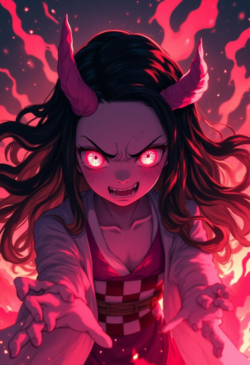 raging nezuko in demon form by Kuritsutian on Tensor.Art