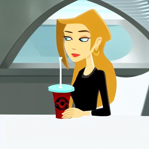 ChaotiKween,  straight blonde hair that falls past her shoulders. She has a slender build and is depicted in a casual,  fi...