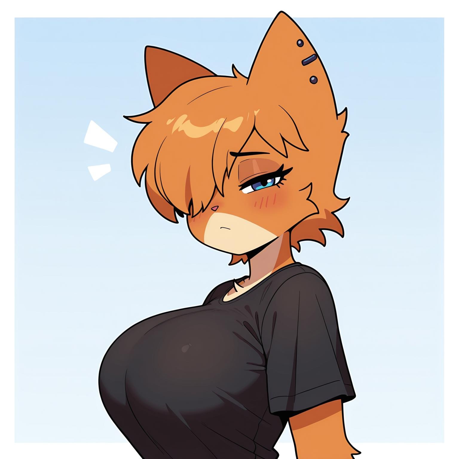 paprika,  hair over one eye,  blue eye by FauxAndCroe on Tensor.Art