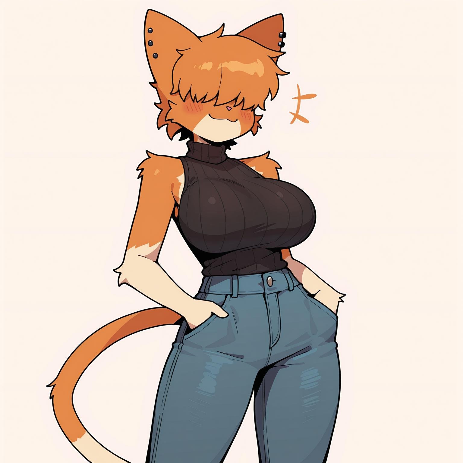 paprika,  hair over eyes,  female by FauxAndCroe on Tensor.Art