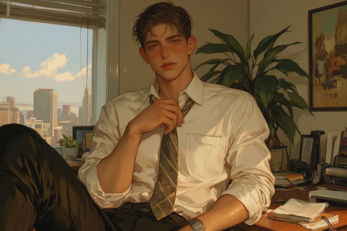 ((Male focus,  solo)),  detailed hair by Sully on Tensor.Art
