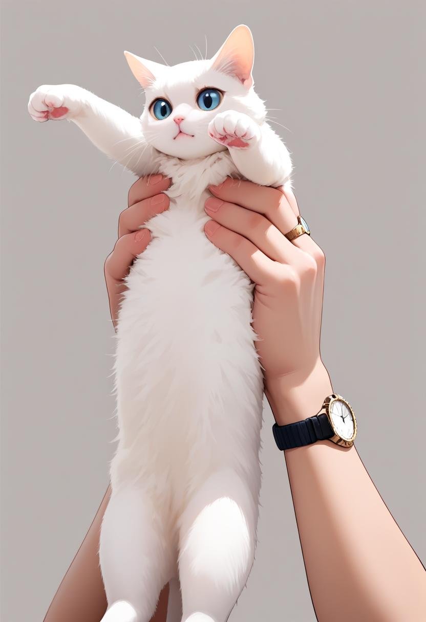 longcat (meme),  cat,  holding by swingwings on Tensor.Art