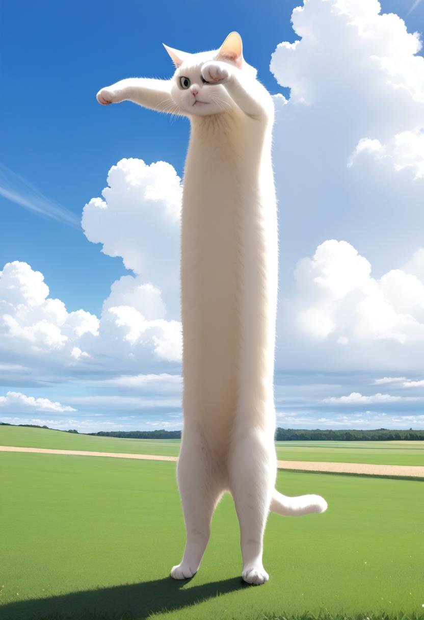 longcat (meme),  no humans,  cat by swingwings on Tensor.Art