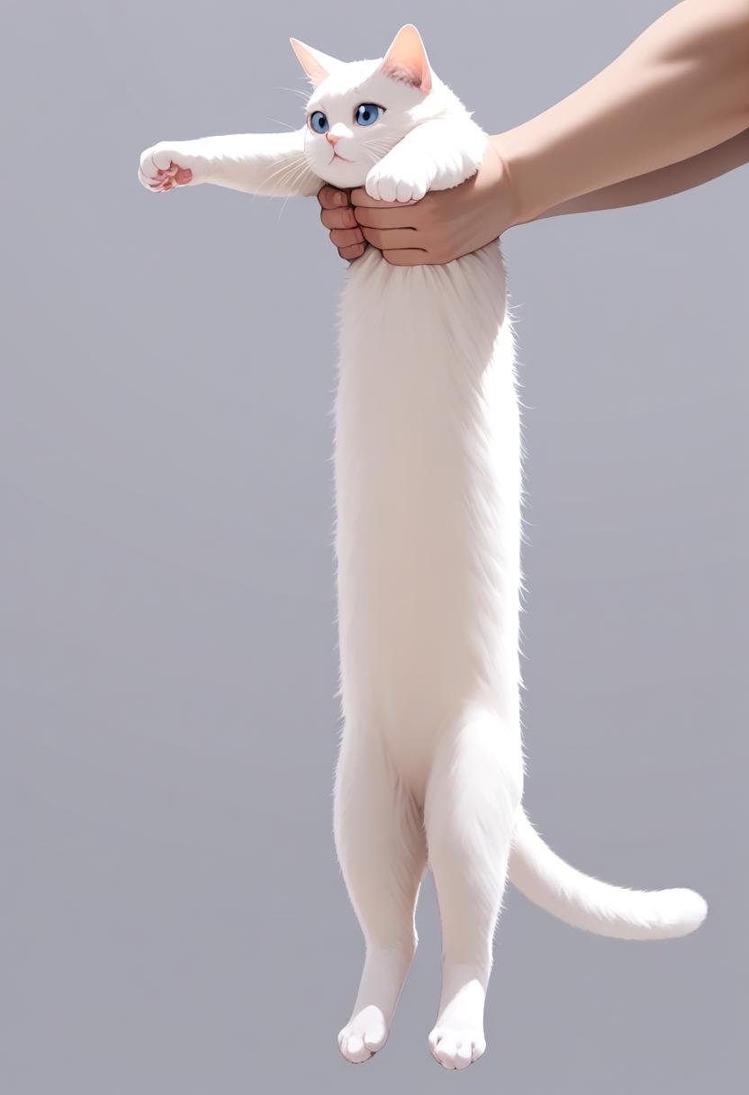 holding cat,  longcat \(meme\),  white cat by swingwings on Tensor.Art
