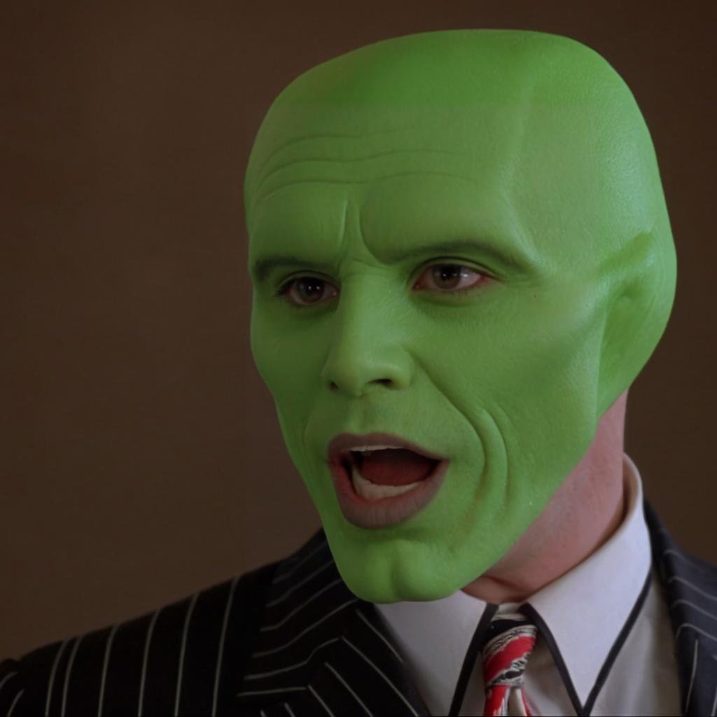 detailed high quality photo of a man with a (((green head))),  grimace,  the_mask by BigHeadTF on Tensor.Art