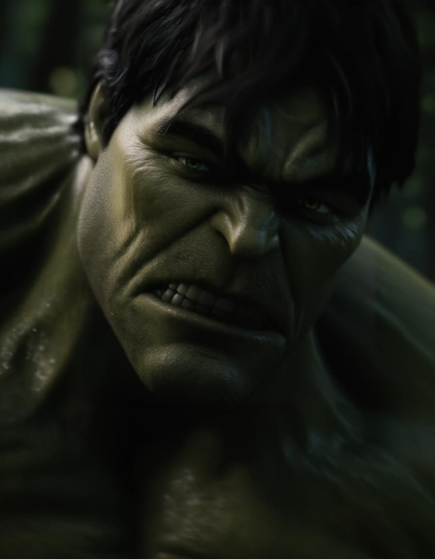 hulk,  a man in a dark forest,  best resolution by BigHeadTF on Tensor.Art