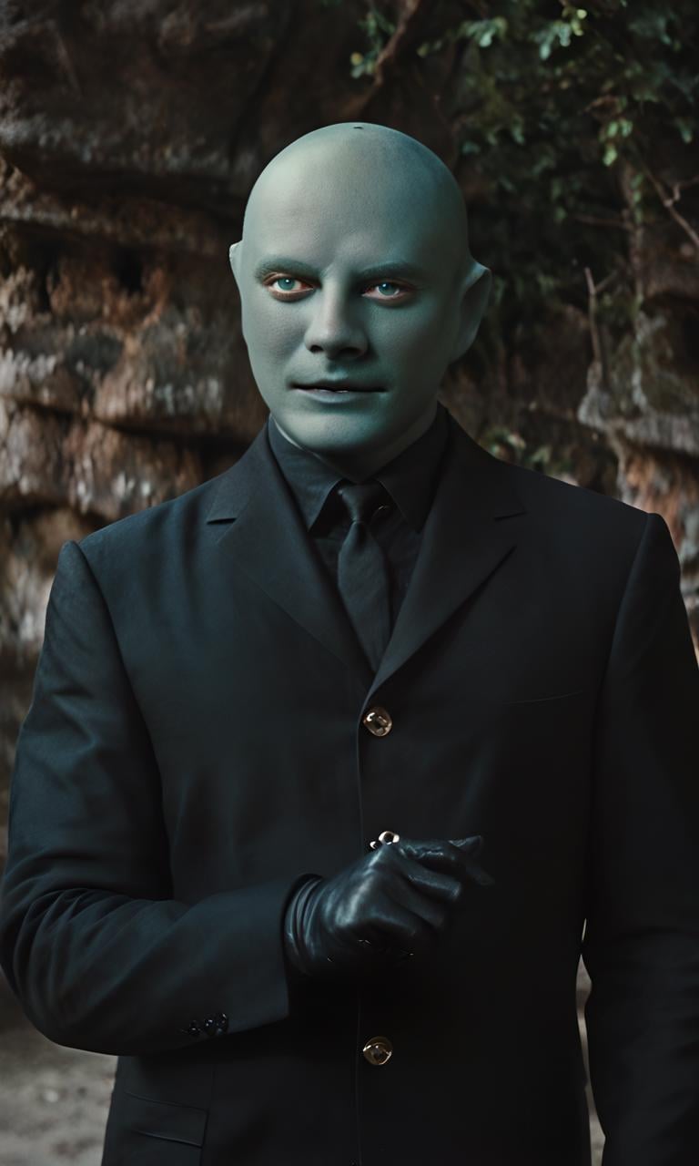 fantomas,  a bald hairless beardless cool manly muscular lean attractive handsome man with blue eyes,  strong jawline by B...