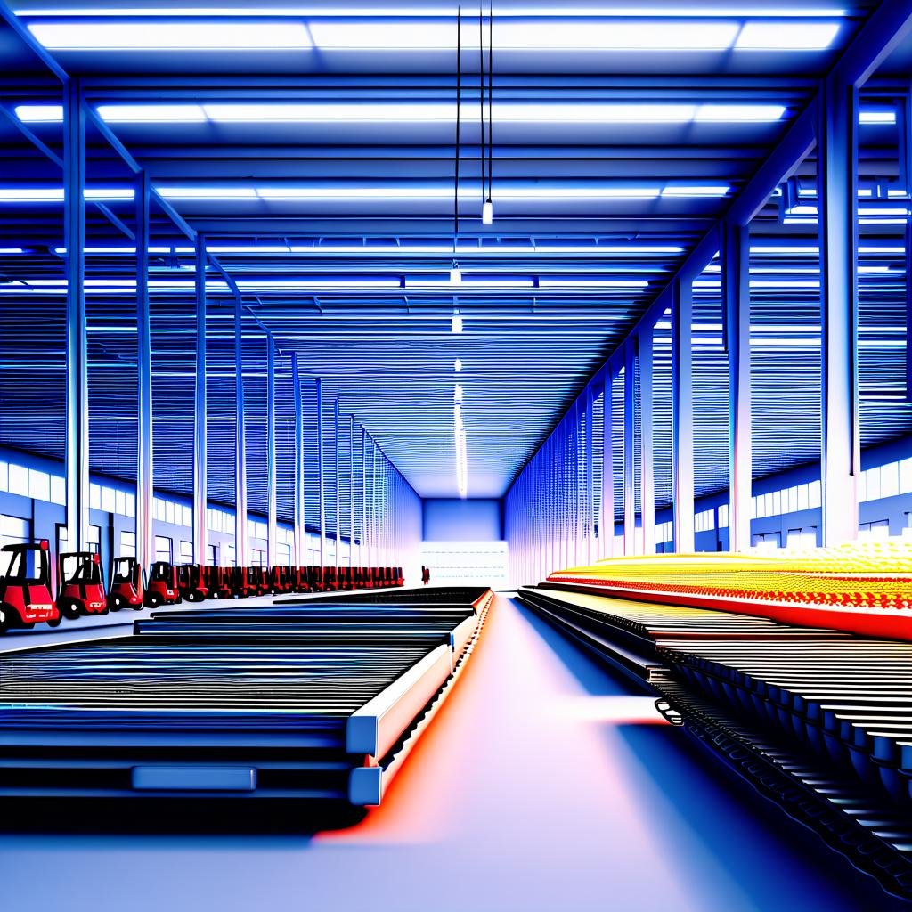 buzzing manufactory production factory,  industrial machinery,  out of focus cranes by user_833551855622635044 on Tensor.Art