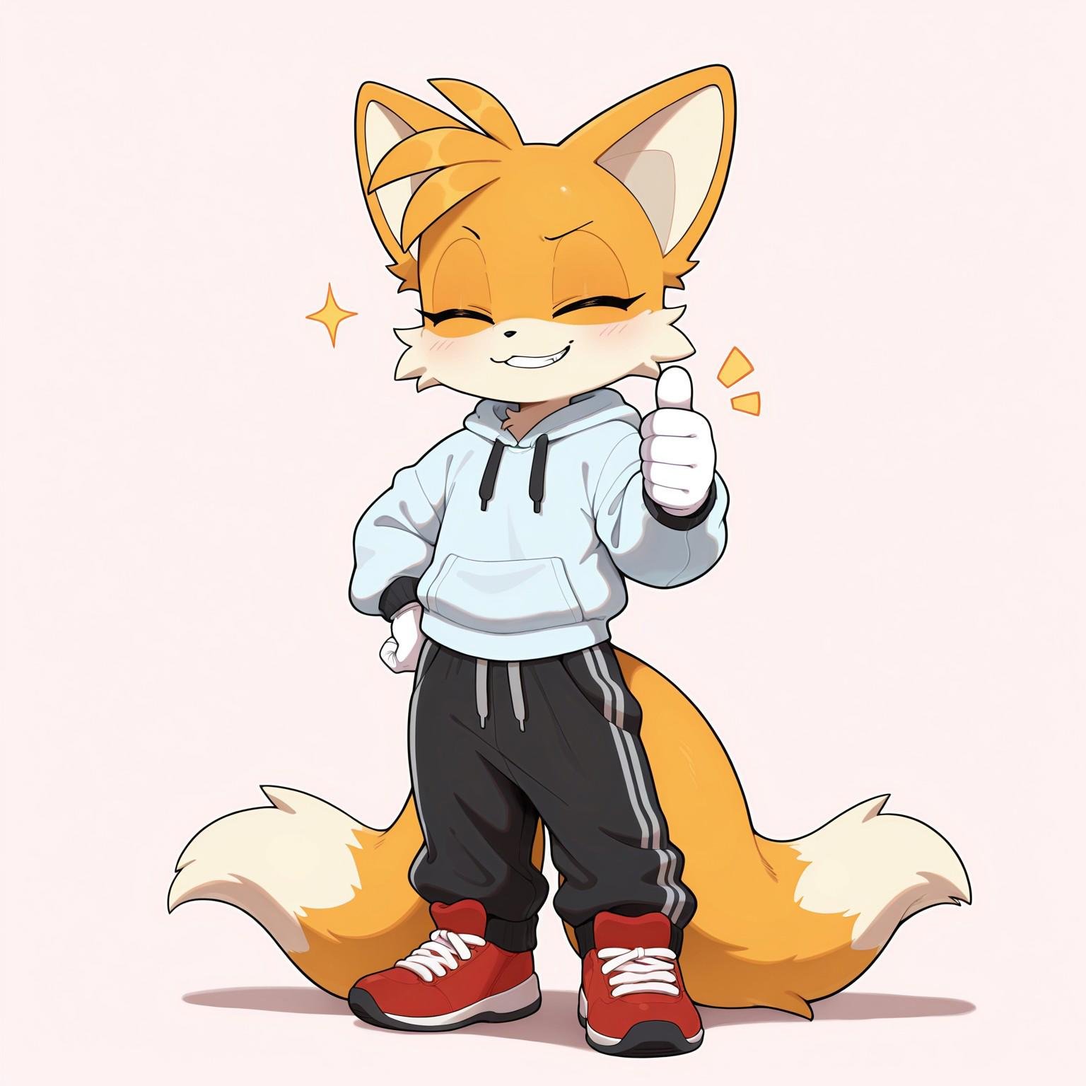 milesprower,  furry,  white gloves by FauxAndCroe on Tensor.Art