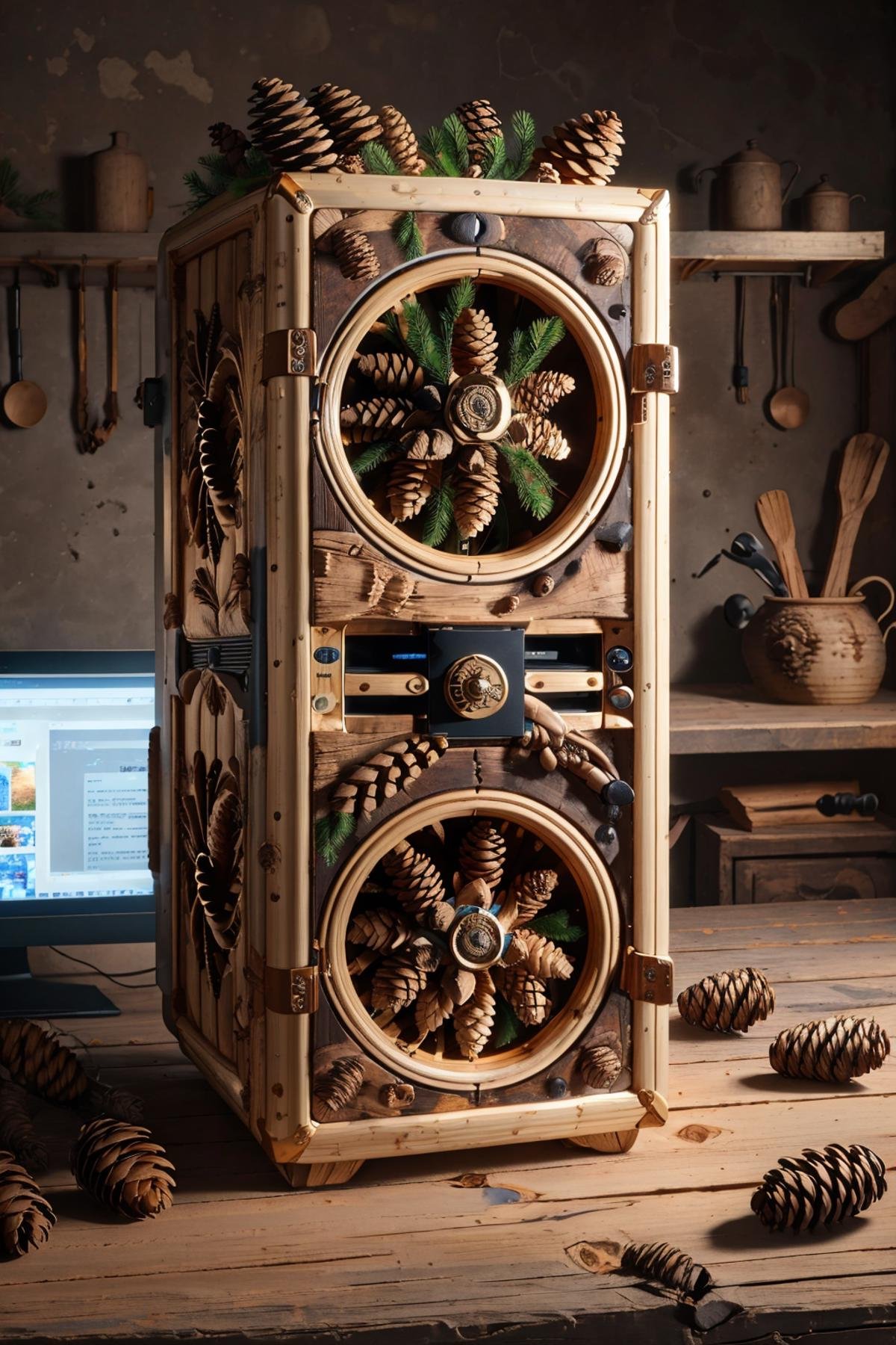masterpiece,  best quality,  evergreenstyle computer case by novowels on Tensor.Art