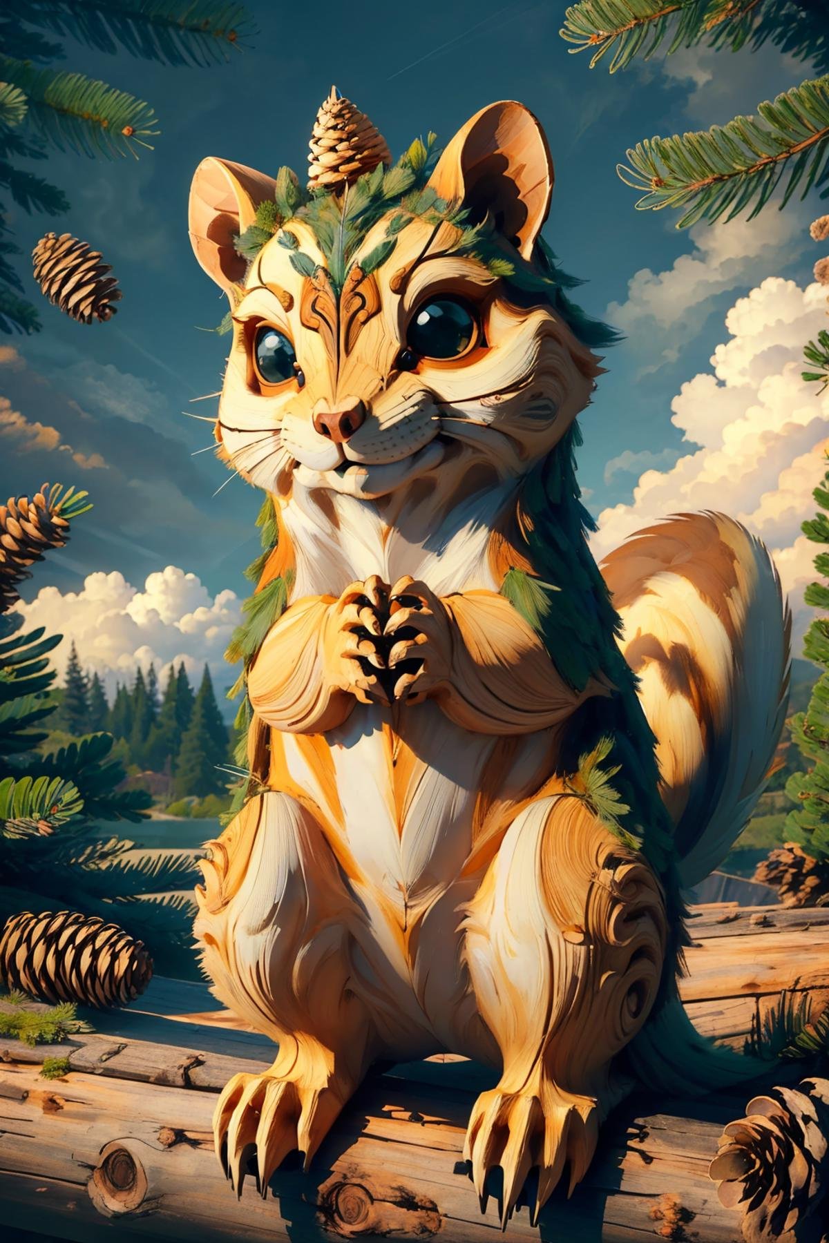 masterpiece,  best quality,  evergreenstyle chipmunk by novowels on Tensor.Art