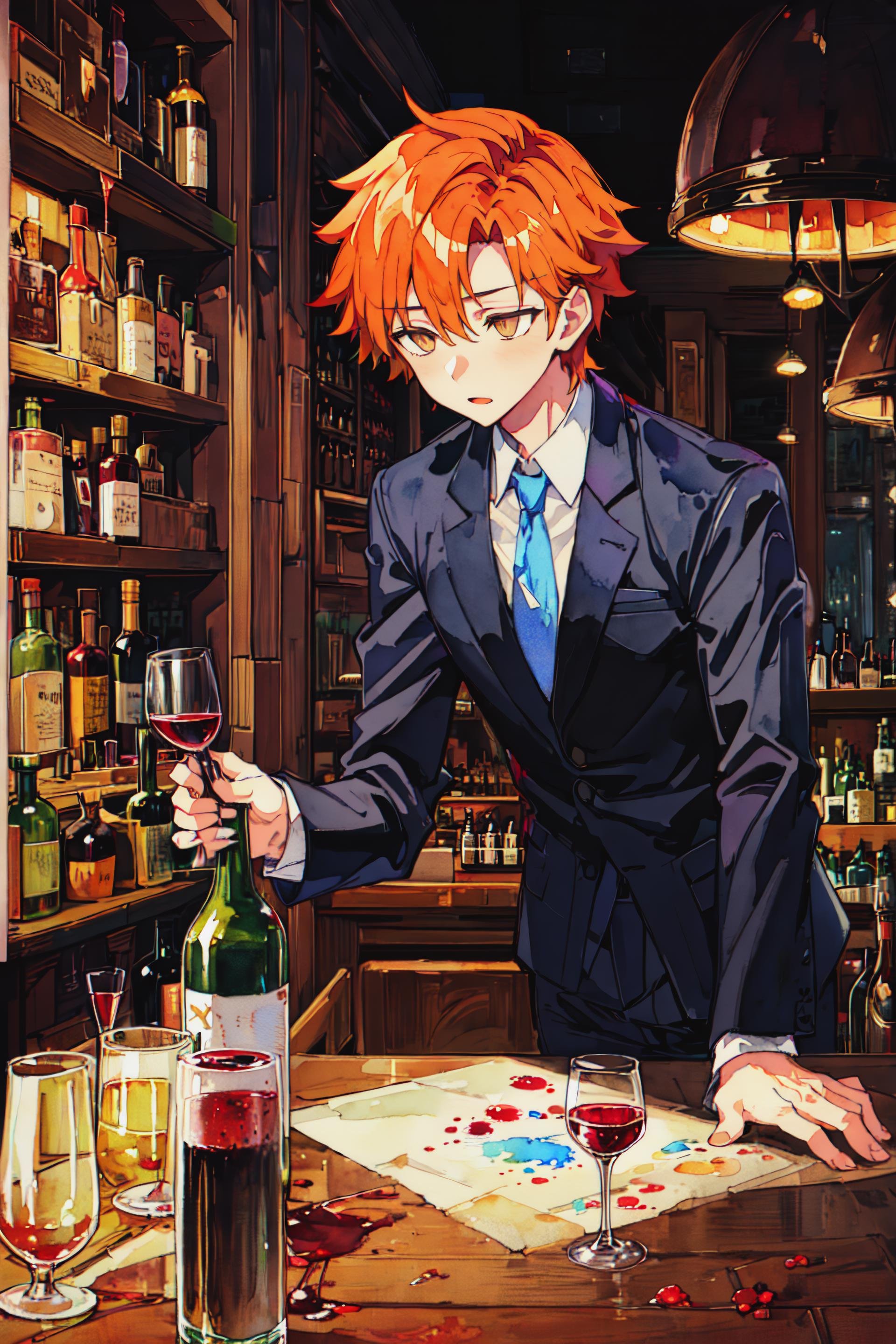 1boy,  orange hair,  white_eyes by AzelusLightvale on Tensor.Art