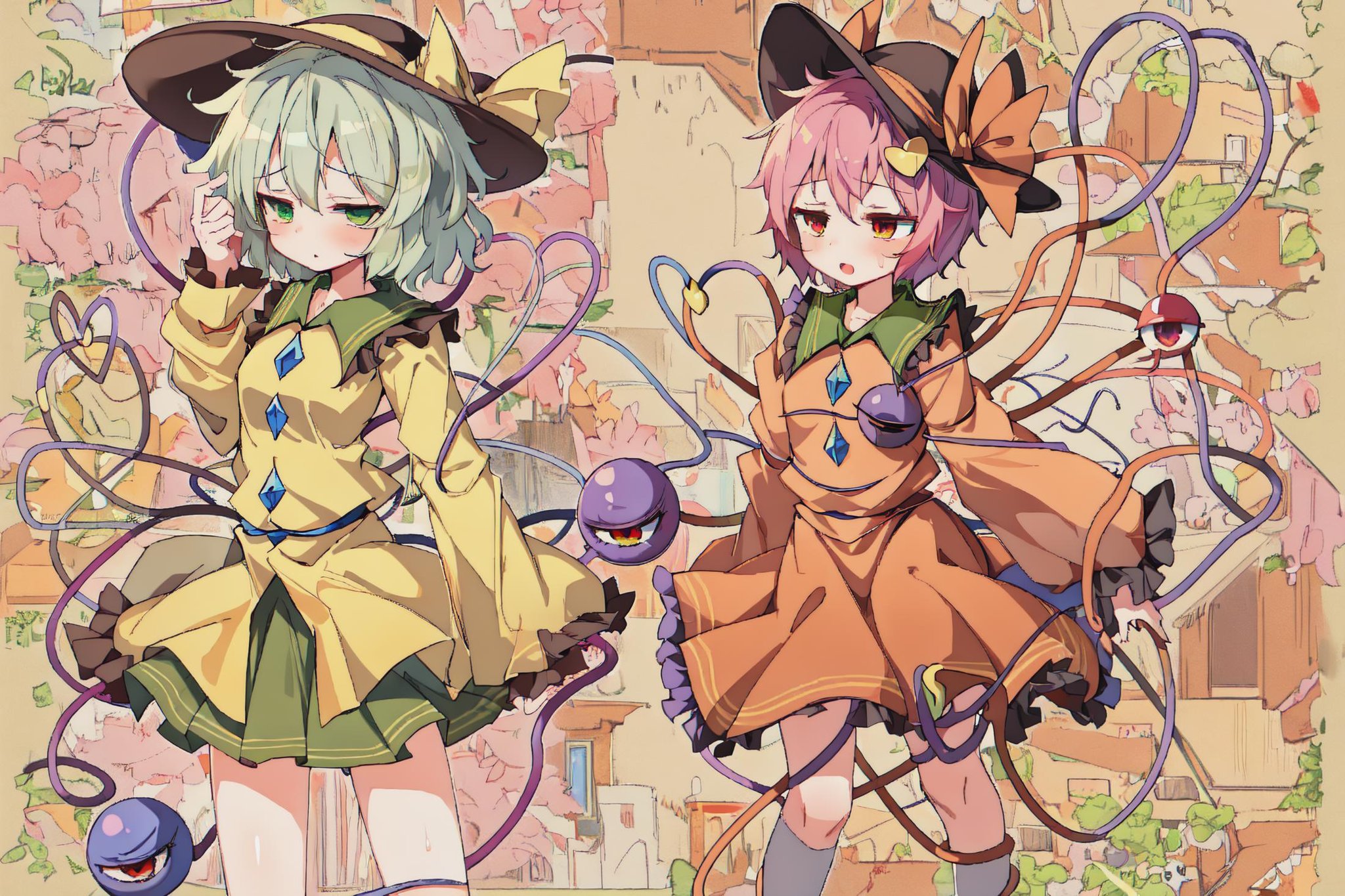 2girls,  multiple_girls,  komeiji_koishi by AzelusLightvale on Tensor.Art