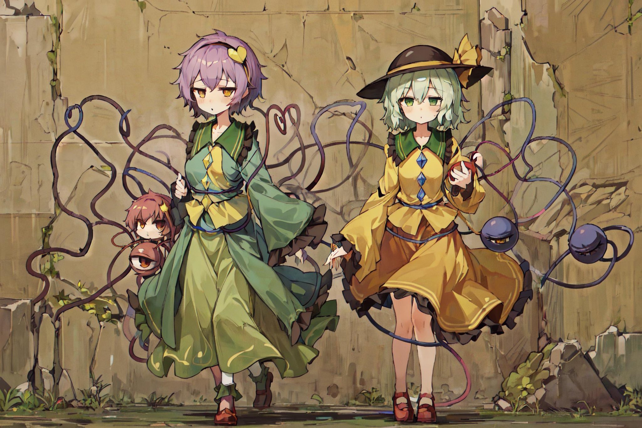 2girls,  multiple_girls,  komeiji_koishi by AzelusLightvale on Tensor.Art
