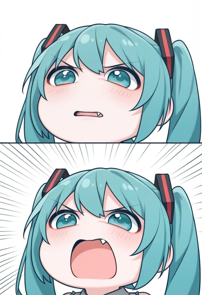 hatsune miku,  angrydognoises,  emphasis lines by AndroidXL on Tensor.Art