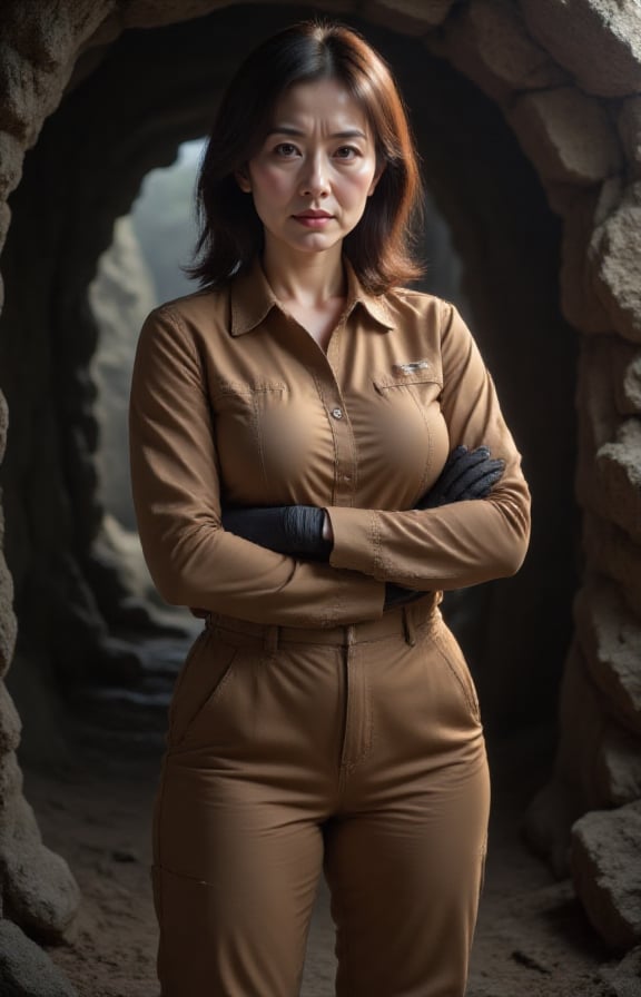 1 mature Asian woman,  height 175 cm,  monolid eyes by middle aged uncle on Tensor.Art