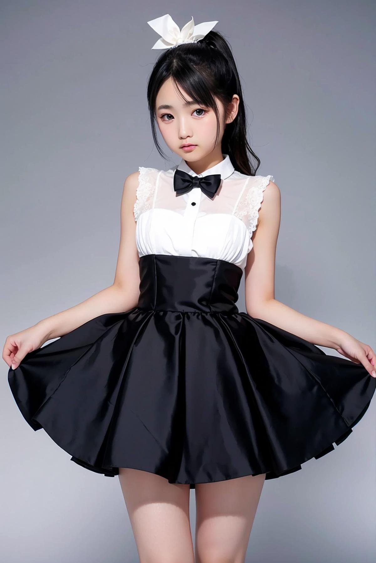 1girl,  black random formal attire,  white background by Steven_Rogers_TH on Tensor.Art