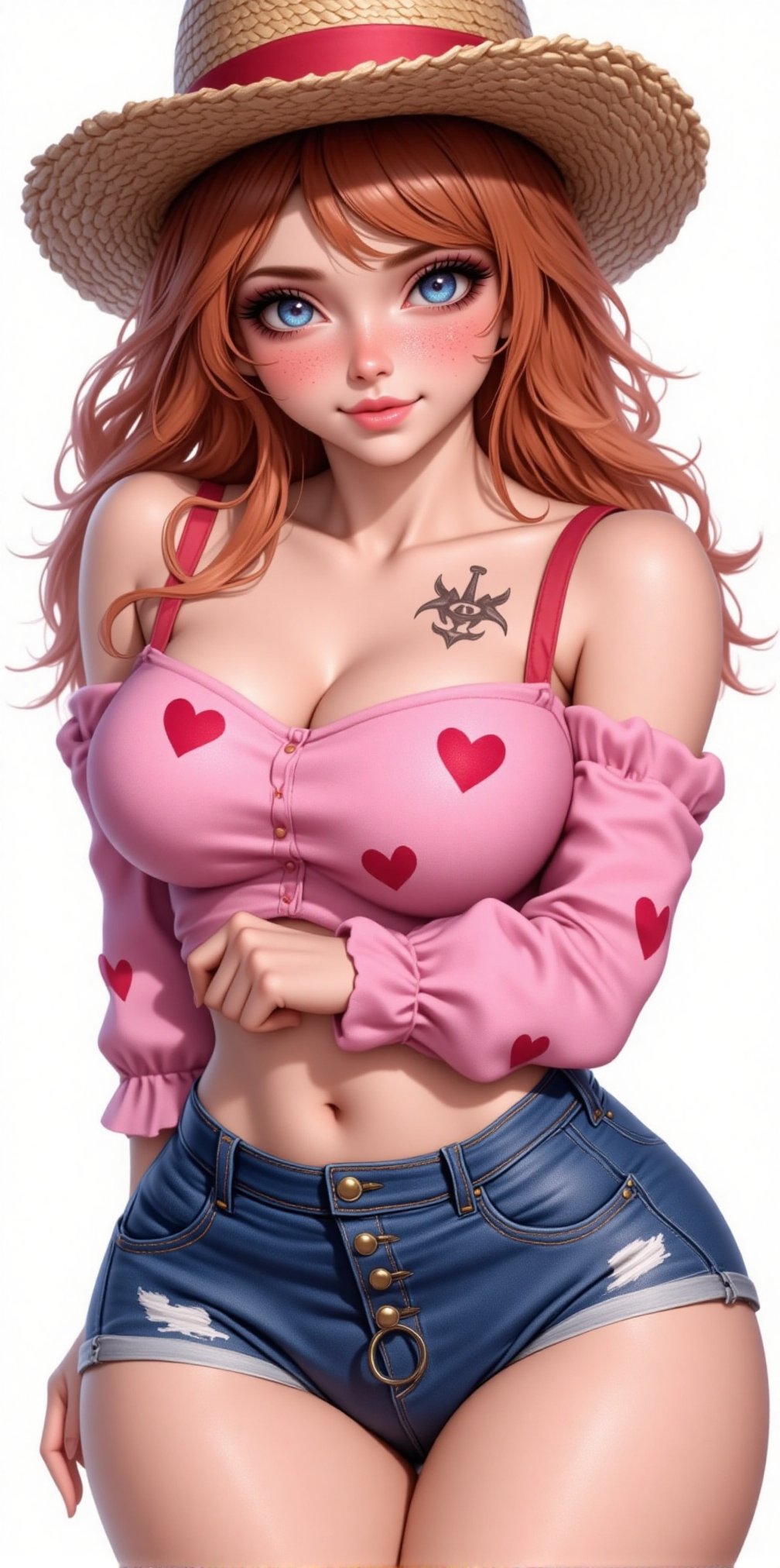 1girl,  solo,  freckles by BooAImagery on Tensor.Art