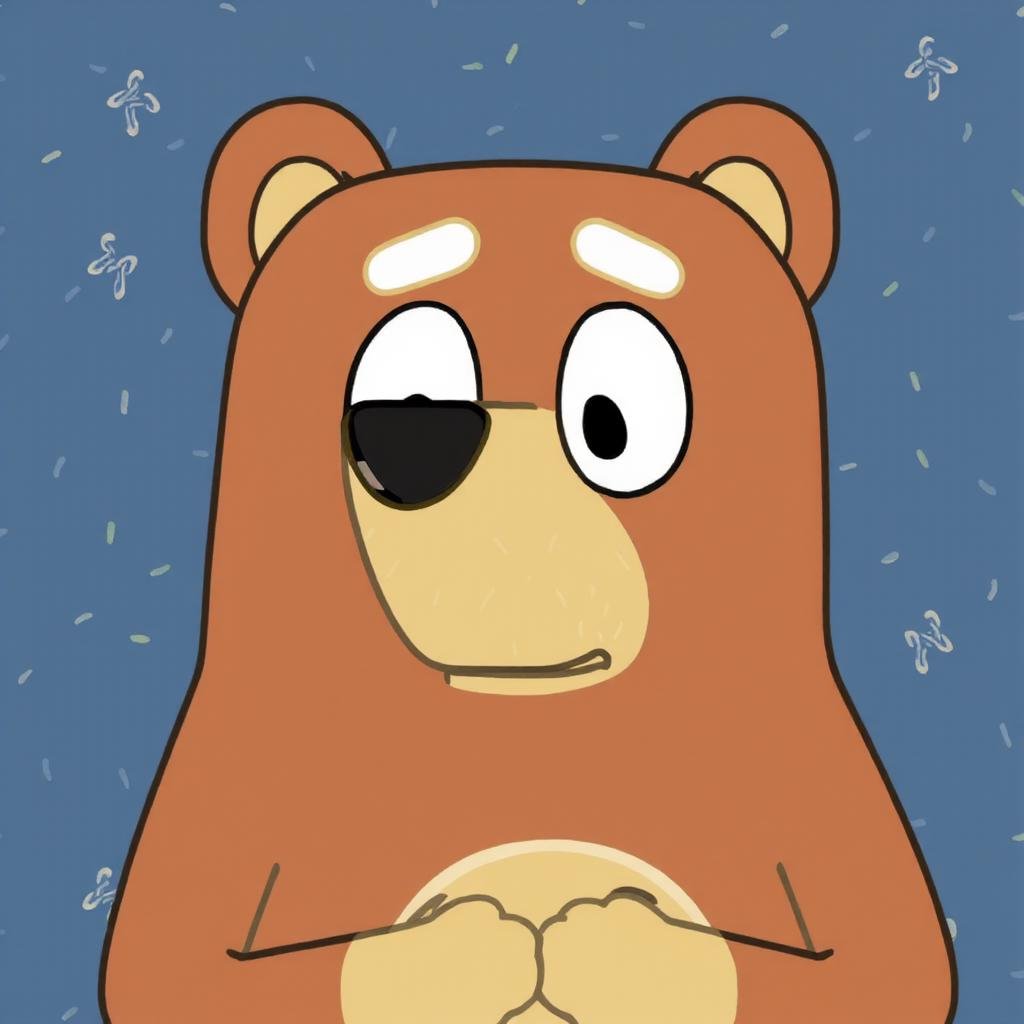 A brown bear in Bluey style by Touch Night on Tensor.Art