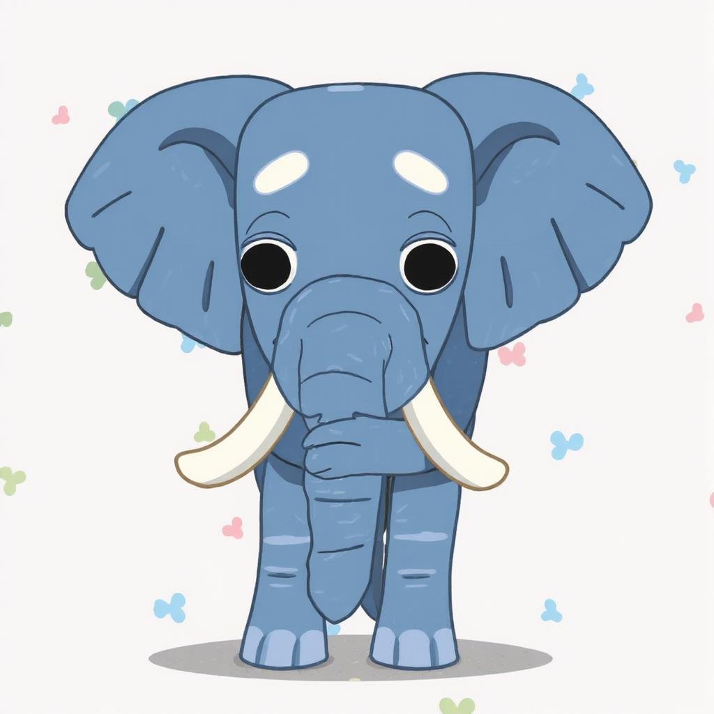 An elephant in Bluey style by Touch Night on Tensor.Art