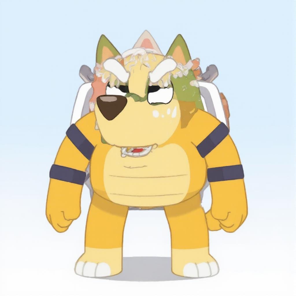 A yellow Bowser in Bluey style by Touch Night on Tensor.Art