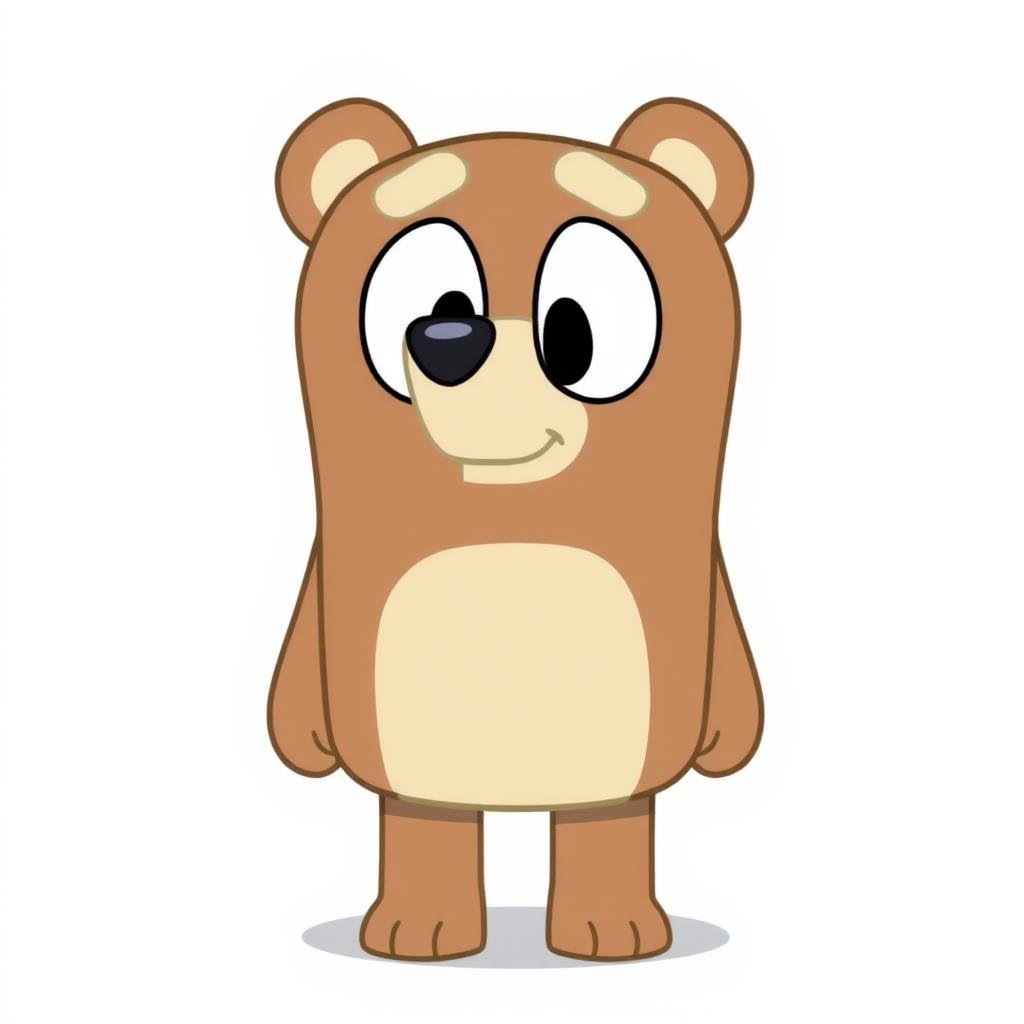 brown bear in Bluey style,  square cartoon body by Touch Night on Tensor.Art