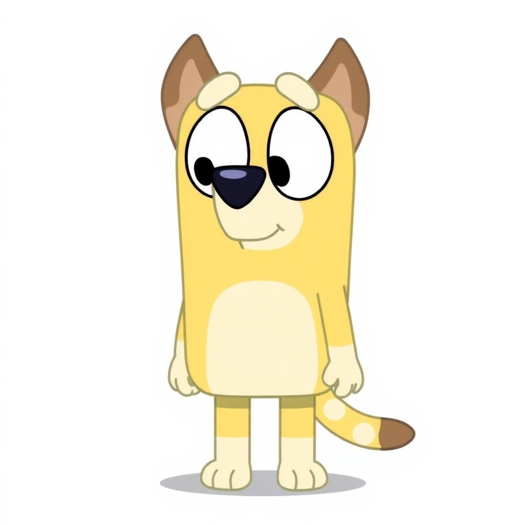 yellow cheetah in Bluey style,  square cartoon body by Touch Night on Tensor.Art