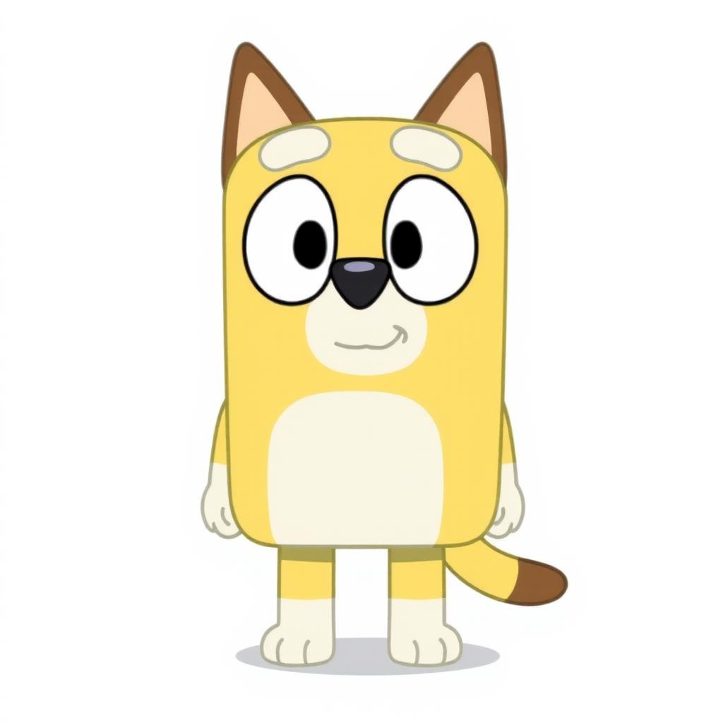 yellow tiger in Bluey style,  square cartoon body by Touch Night on Tensor.Art