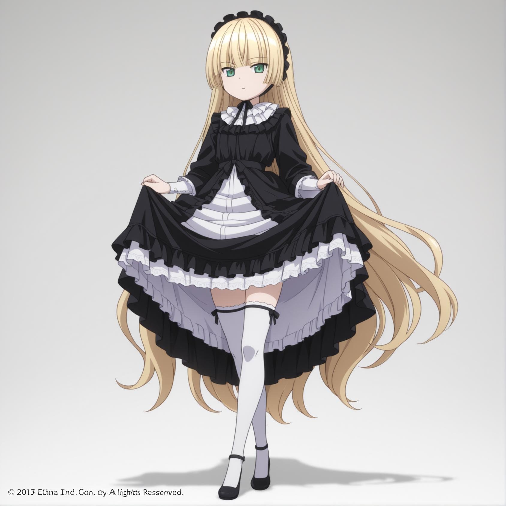 victoria,  green eyes,  thighhighs by fakerrak on Tensor.Art
