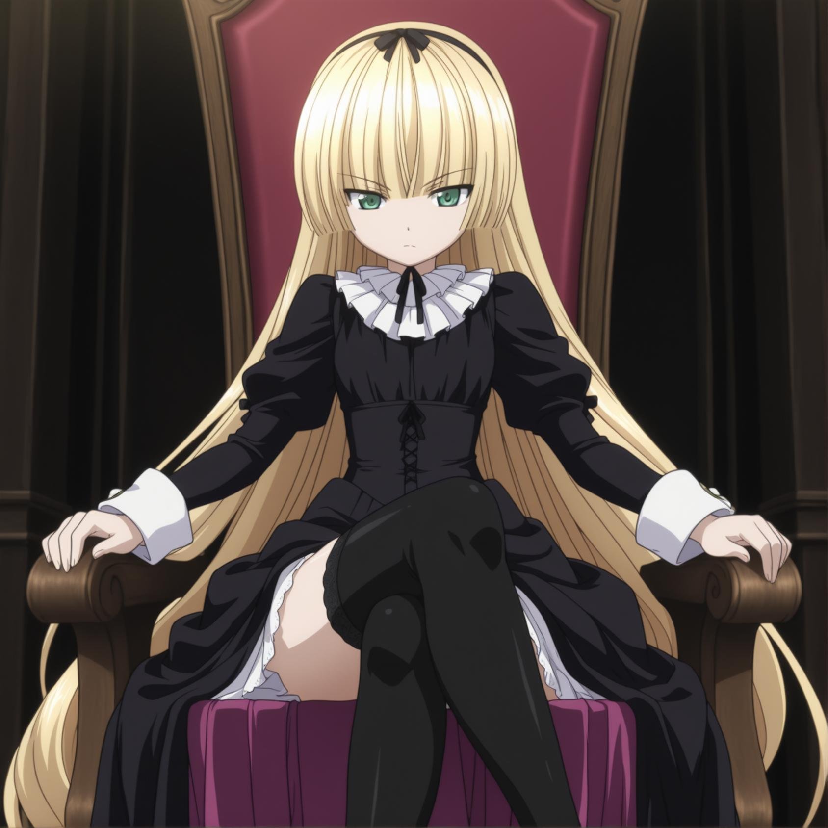 victoria,  green eyes,  thighhighs by fakerrak on Tensor.Art