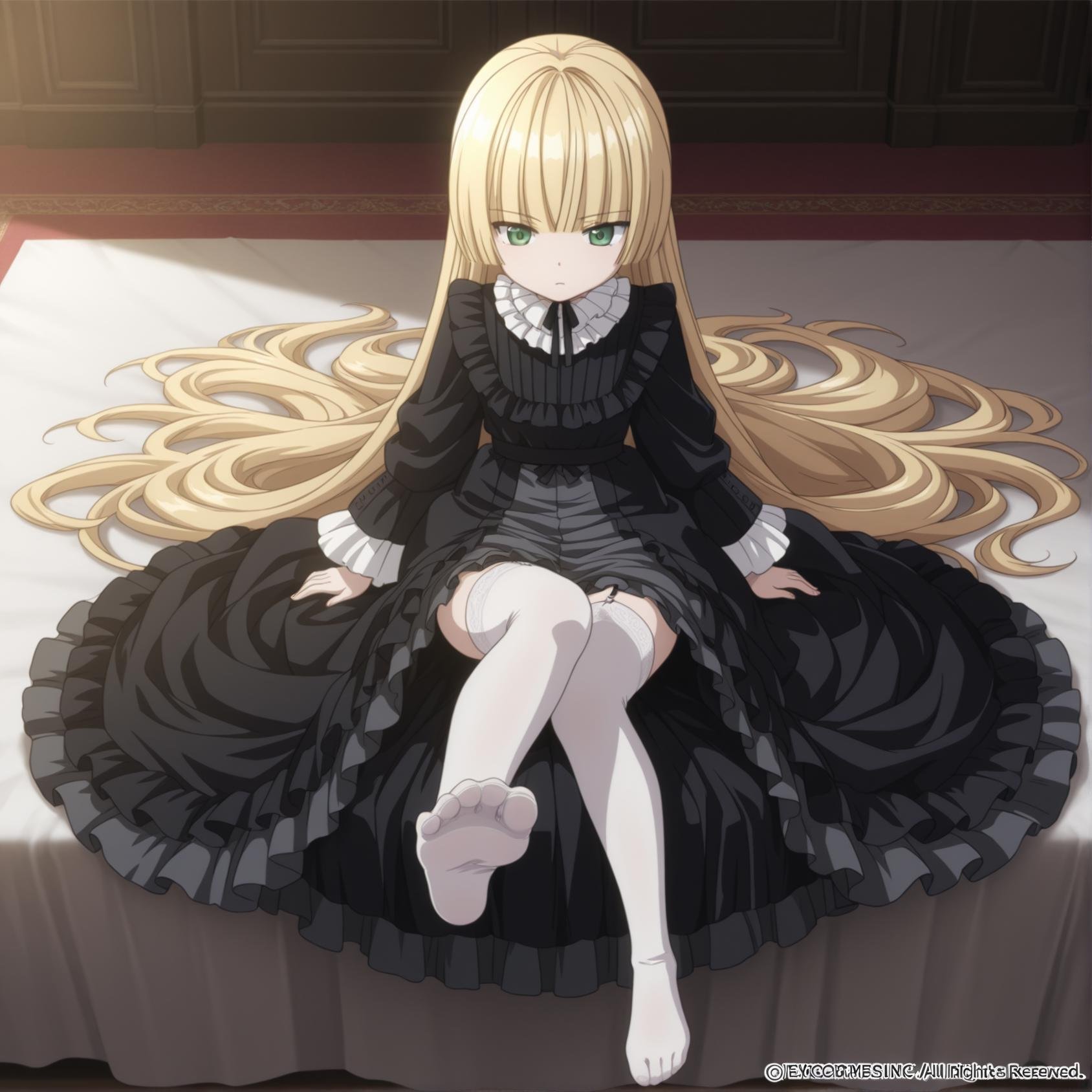 victoria,  green eyes,  thighhighs by fakerrak on Tensor.Art