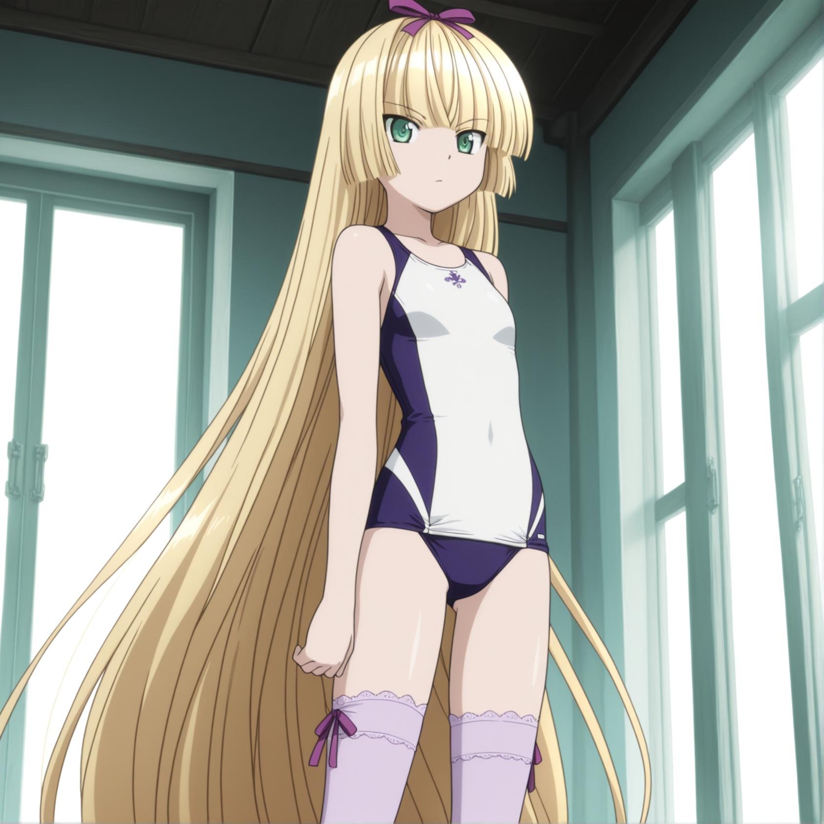 victoria,  green eyes,  thighhighs by fakerrak on Tensor.Art