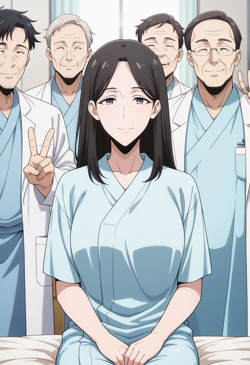 1mother,  park kyung-hye\(sololeveling\),  long hospital gown by Ceylon_Ai on Tensor.Art