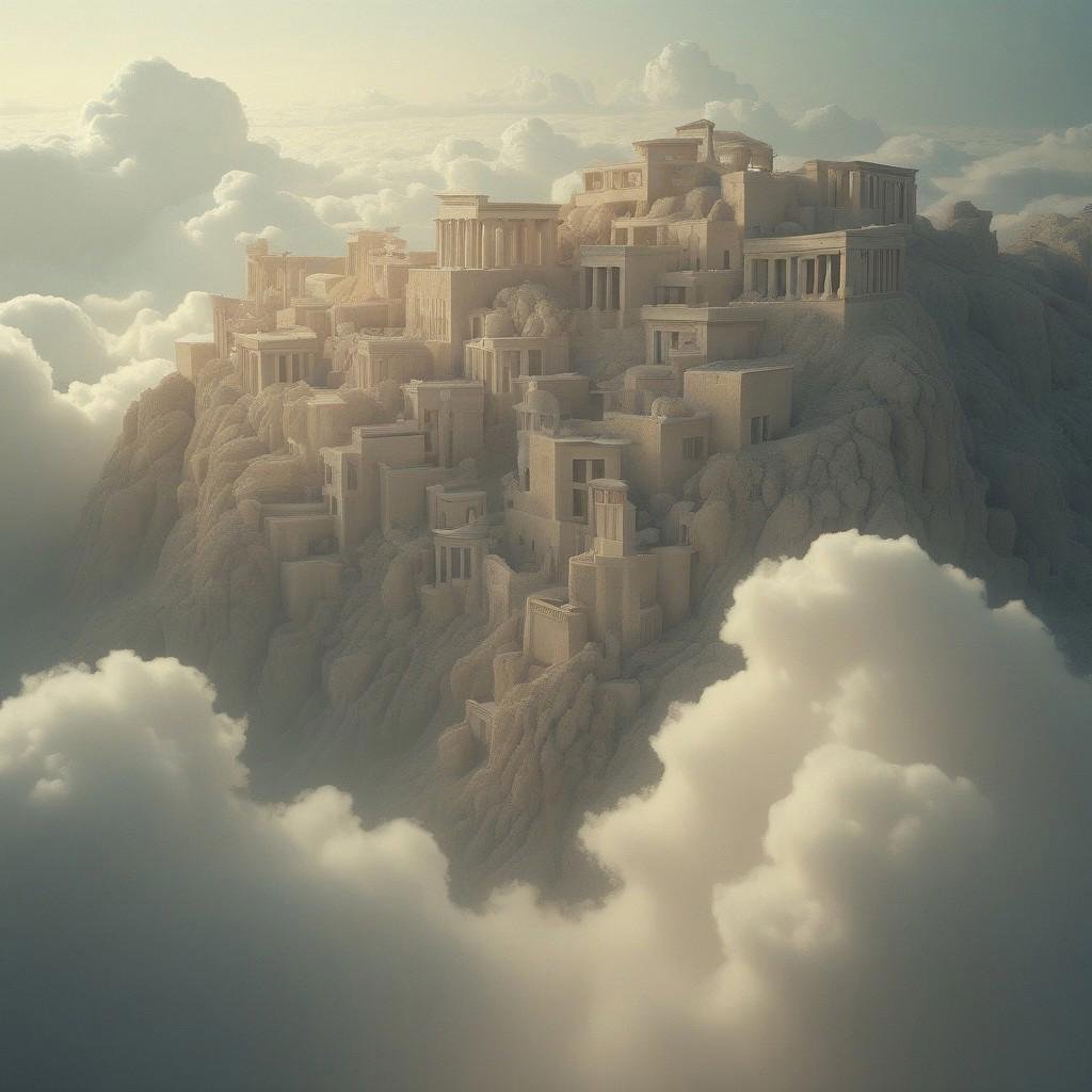 the most realistic,  photorealistic photo ever taken [ in the clouds,  a dream world shifting landscapes by XLAB_STUDIO on...