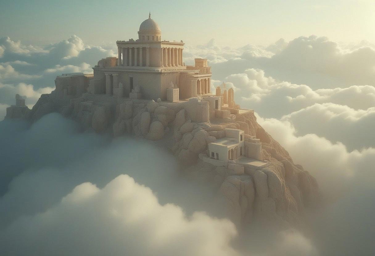 the most realistic,  photorealistic photo ever taken [ in the clouds,  a dream world shifting landscapes by XLAB_STUDIO on...