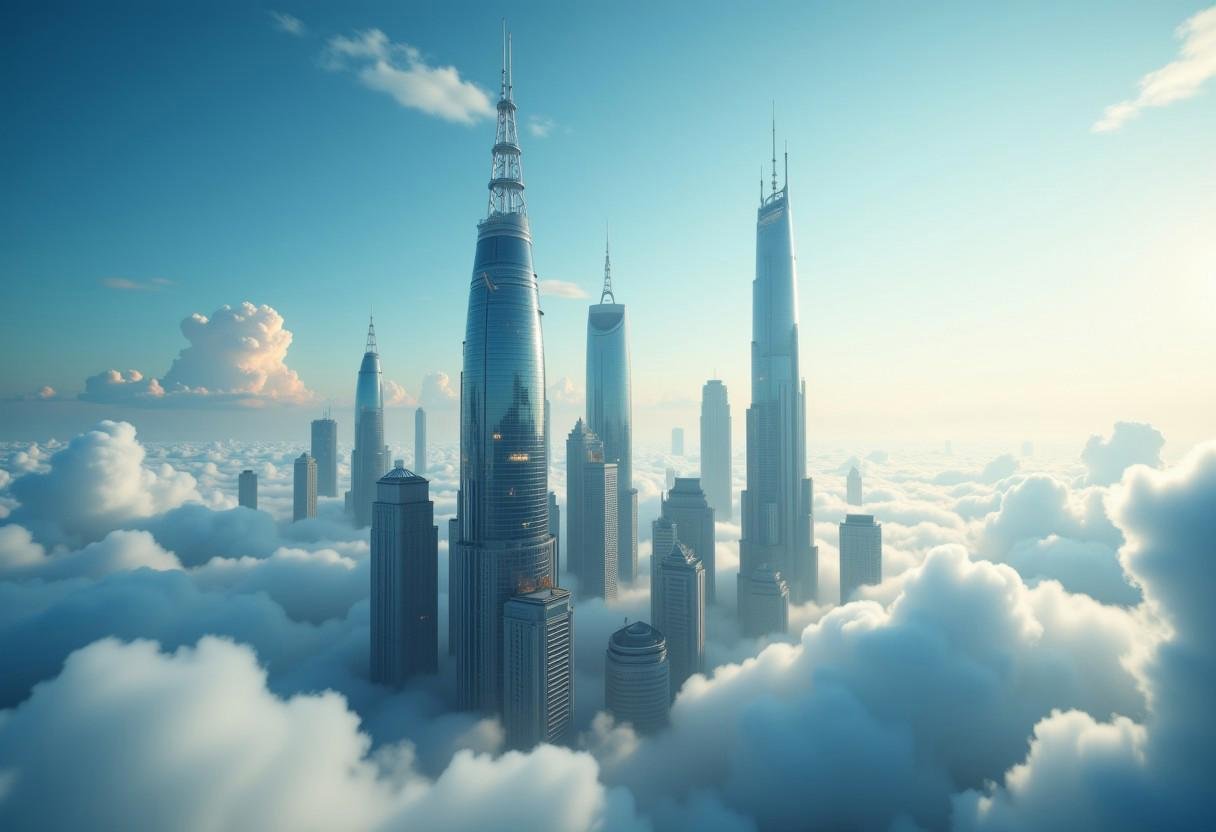 (RAW Photo),  masterpiece,  MODERN CITY IN THE SKY by XLAB_STUDIO on Tensor.Art