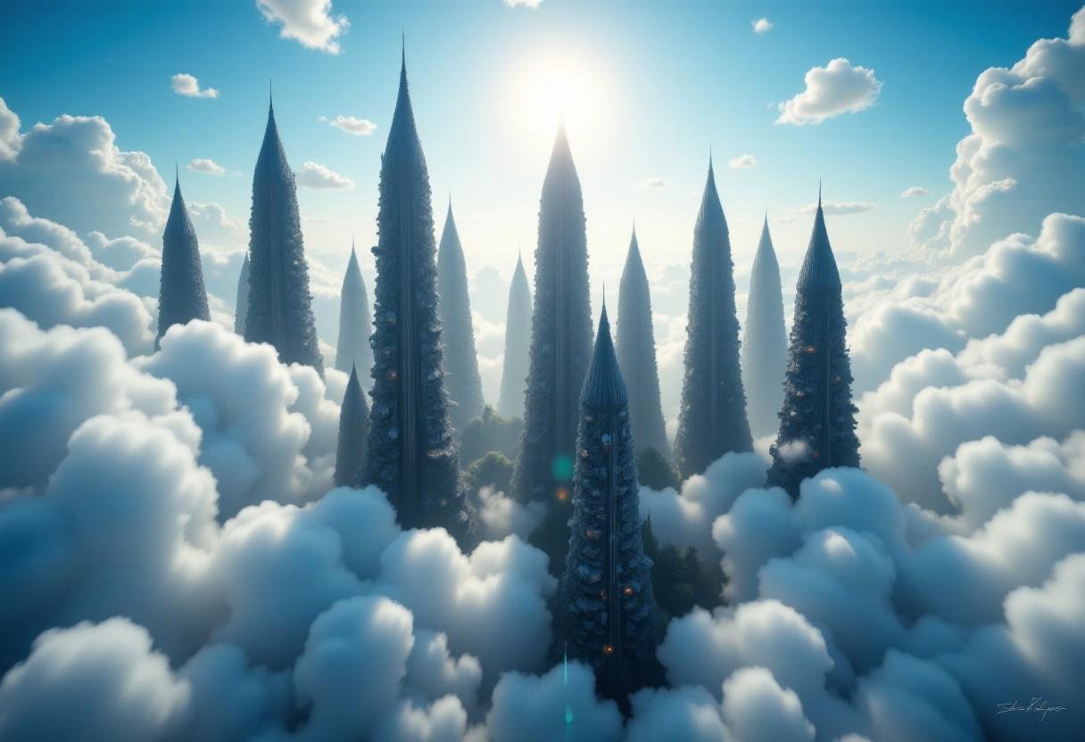 (RAW Photo),  masterpiece,  MODERN CITY IN THE SKY by XLAB_STUDIO on Tensor.Art