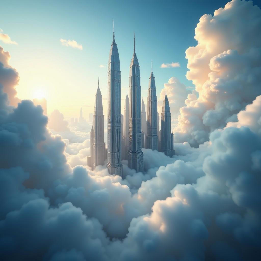 (RAW Photo),  masterpiece,  MODERN CITY IN THE SKY by XLAB_STUDIO on Tensor.Art