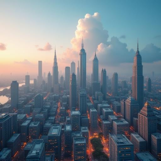 MODERN CITY IN THE SKY by XLAB_STUDIO on Tensor.Art