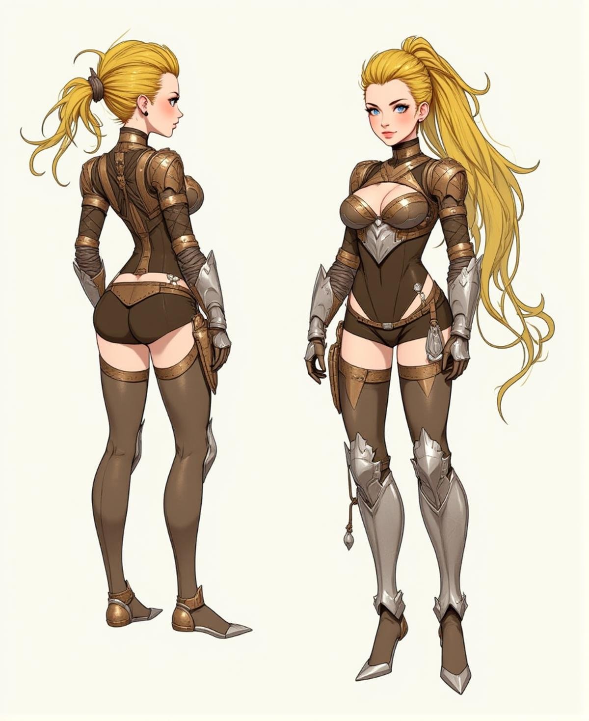 Positive prompt:character concept,  full body and two close-ups,  1girl by _Envy_ on Tensor.Art