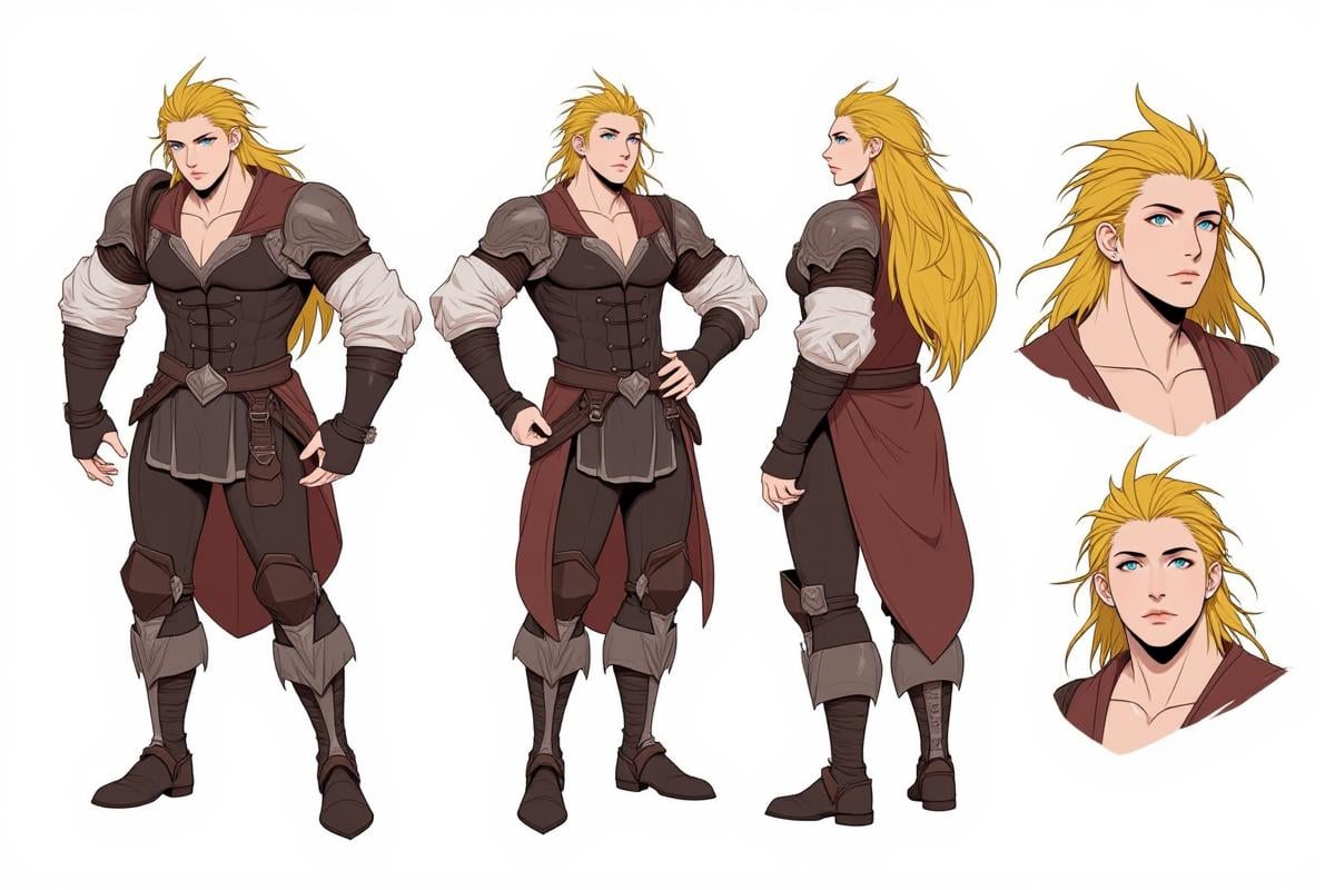 Positive prompt:character concept,  multiple angles,  multiple full body poses by _Envy_ on Tensor.Art