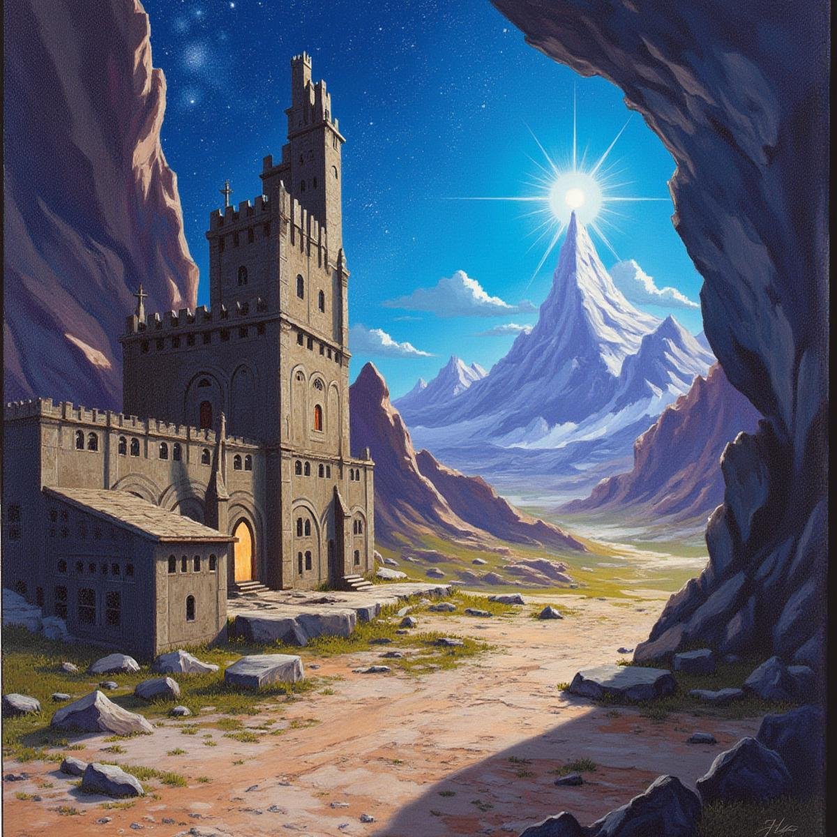 Positive prompt:celestial,  acrylic painting,  High-Security Data Center \(room\) in a ruined by _Envy_ on Tensor.Art