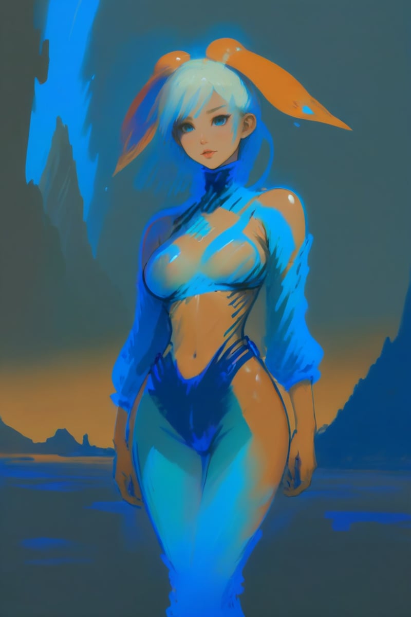 lineart,  blue oil pastel sketch on simple background,  anime style by _Envy_ on Tensor.Art