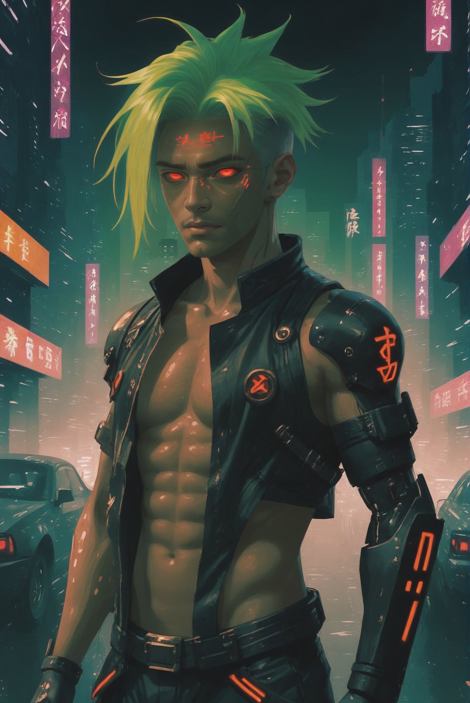 dynstopian cyberpunk,  ,  1boy by _Envy_ on Tensor.Art
