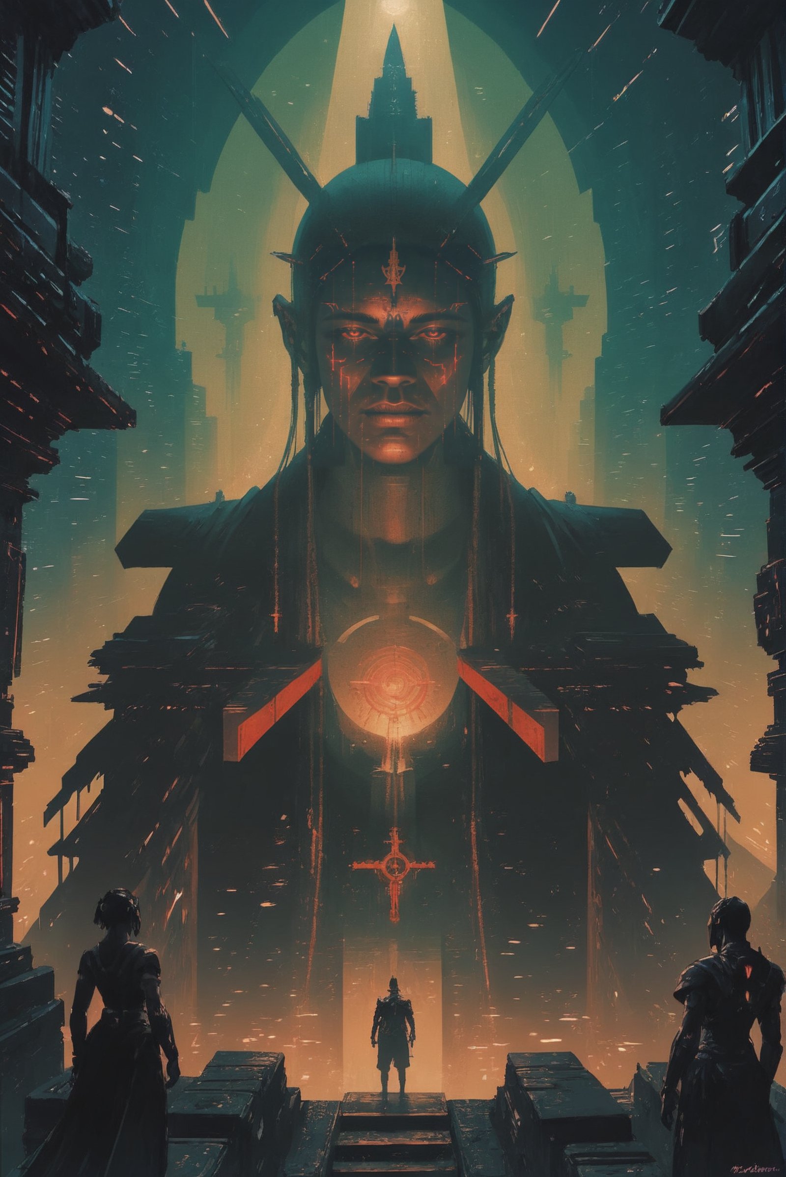 dynstopian cyberpunk,  Forgotten God's Shrine by _Envy_ on Tensor.Art