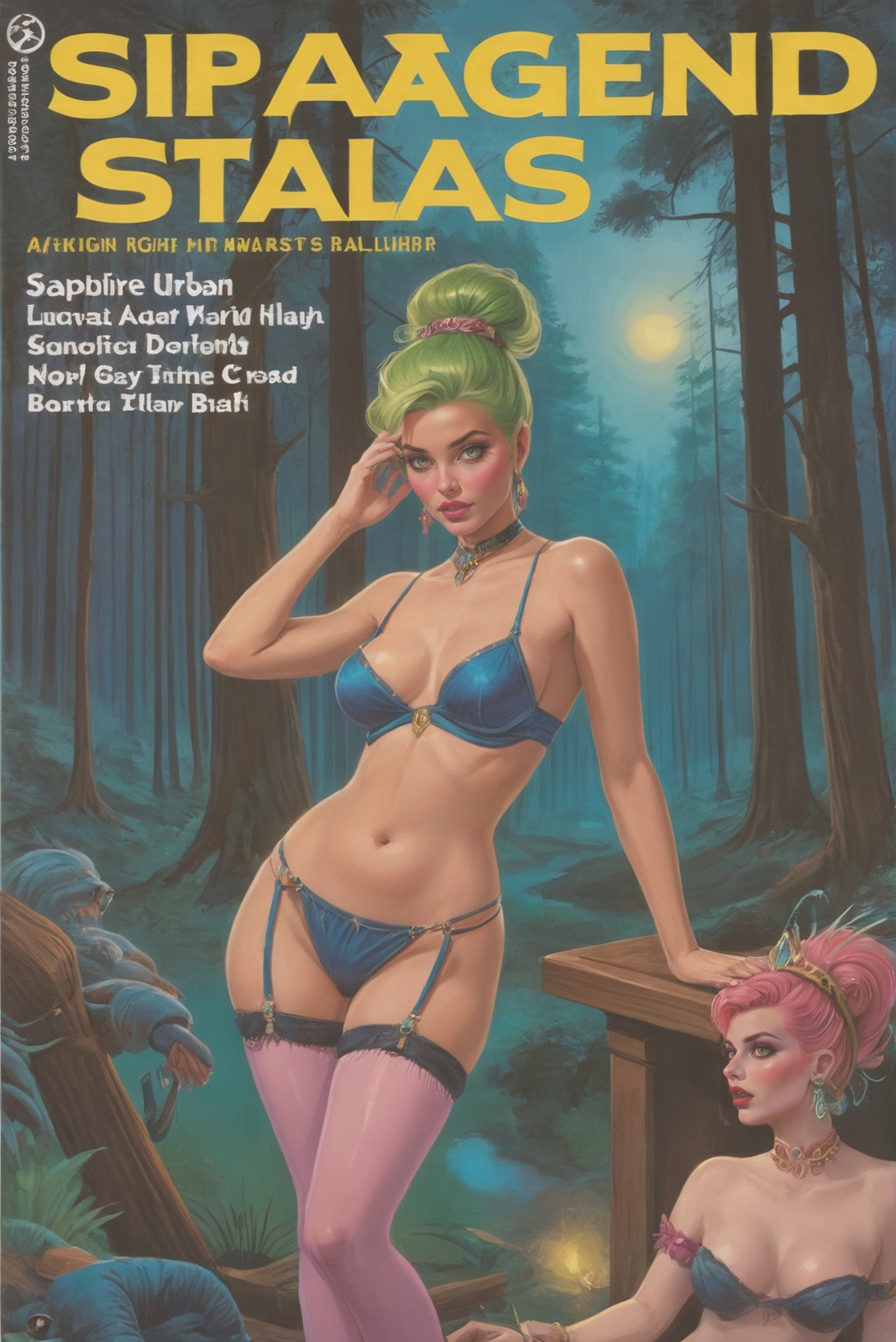 vintage 1980s pulp scifi book cover,  1girl,  woman by _Envy_ on Tensor.Art